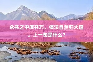 众书之中虞书巧，体法自然归大道。上一句是什么？