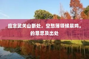 应念武关山断处，空愁簿领候晨鸡。的意思及出处