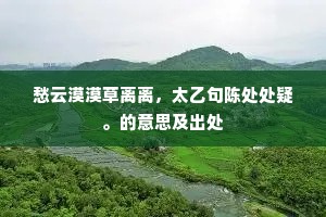 愁云漠漠草离离，太乙句陈处处疑。的意思及出处