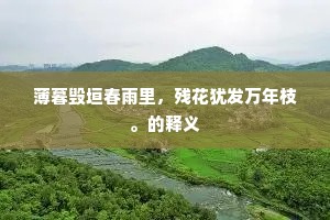 薄暮毁垣春雨里，残花犹发万年枝。的释义