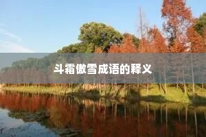 斗霜傲雪成语的释义