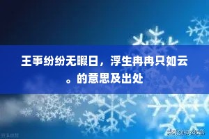 王事纷纷无暇日，浮生冉冉只如云。的意思及出处