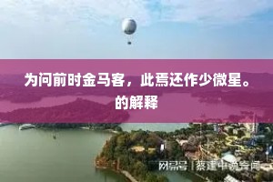 为问前时金马客，此焉还作少微星。的解释