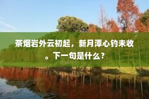 茶烟岩外云初起，新月潭心钓未收。下一句是什么？