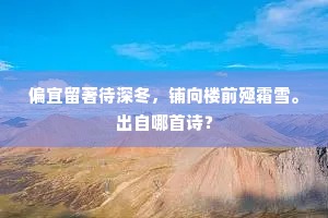 偏宜留著待深冬，铺向楼前殛霜雪。出自哪首诗？