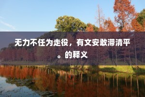 无力不任为走役，有文安敢滞清平。的释义