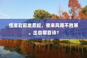 怪底岩前龙忽起，夜来风雨不胜寒。出自哪首诗？