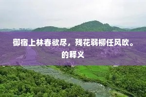 御宿上林春欲尽，残花弱柳任风吹。的释义