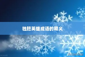 独胆英雄成语的释义
