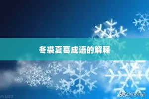 冬裘夏葛成语的解释