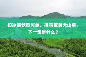 扣冰晨饮黄河源，拂雪夜食天山草。下一句是什么？