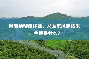 偏憎杨柳难钤辖，又惹东风意绪来。全诗是什么？