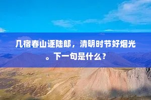 几宿春山逐陆郎，清明时节好烟光。下一句是什么？