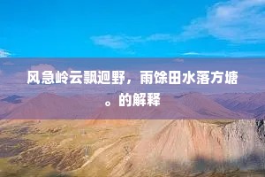 风急岭云飘迥野，雨馀田水落方塘。的解释