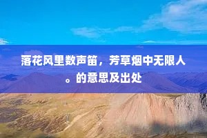 落花风里数声笛，芳草烟中无限人。的意思及出处