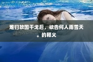 难归故国干戈后，欲告何人雨雪天。的释义