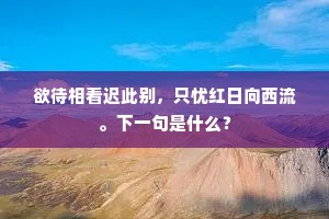 欲待相看迟此别，只忧红日向西流。下一句是什么？