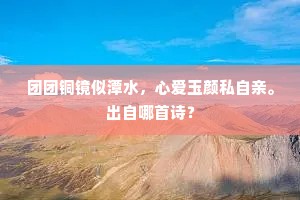 团团铜镜似潭水，心爱玉颜私自亲。出自哪首诗？