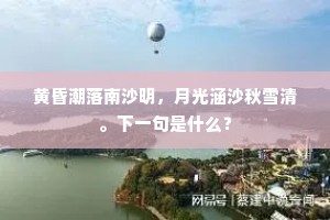 黄昏潮落南沙明，月光涵沙秋雪清。下一句是什么？