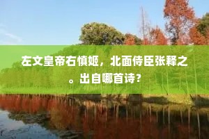 左文皇帝右慎姬，北面侍臣张释之。出自哪首诗？