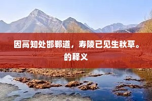 因高知处邯郸道，寿陵已见生秋草。的释义