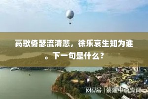 高歌倚瑟流清悲，徐乐哀生知为谁。下一句是什么？