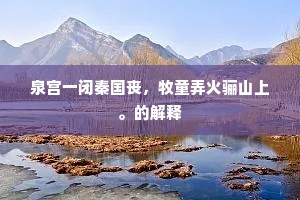 泉宫一闭秦国丧，牧童弄火骊山上。的解释