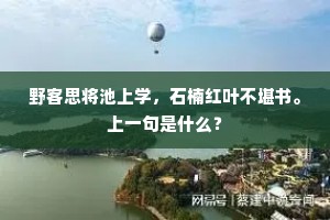 野客思将池上学，石楠红叶不堪书。上一句是什么？