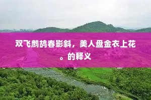 双飞鹧鸪春影斜，美人盘金衣上花。的释义