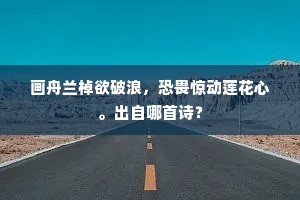 画舟兰棹欲破浪，恐畏惊动莲花心。出自哪首诗？