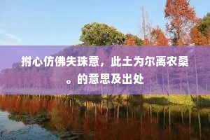 拊心仿佛失珠意，此土为尔离农桑。的意思及出处