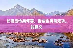 长夜应怜桀何罪，告成合笑禹无功。的释义