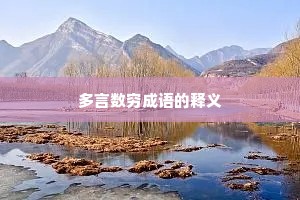 多言数穷成语的释义
