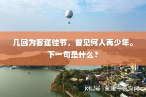 几回为客逢佳节，曾见何人再少年。下一句是什么？