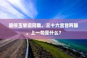 朝停玉辇诏同载，三十六宫皆眄睐。上一句是什么？