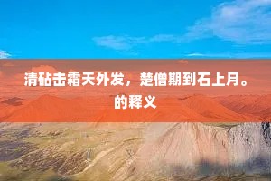 清砧击霜天外发，楚僧期到石上月。的释义