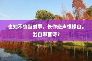 也知不愤当时事，长作悲声恨禄山。出自哪首诗？