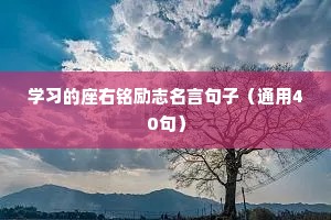 学习的座右铭励志名言句子（通用40句）