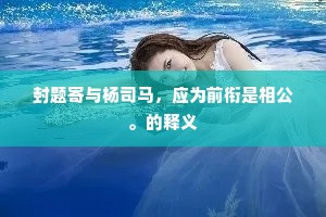 封题寄与杨司马，应为前衔是相公。的释义