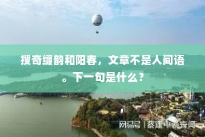 搜奇缀韵和阳春，文章不是人间语。下一句是什么？