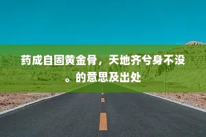 药成自固黄金骨，天地齐兮身不没。的意思及出处