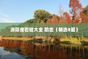 消防座右铭大全 励志（精选8篇）