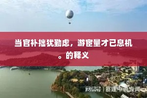 当官补拙犹勤虑，游宦量才已息机。的释义