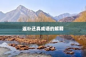 返朴还真成语的解释