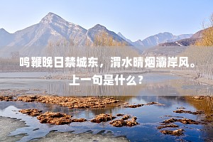 鸣鞭晚日禁城东，渭水晴烟灞岸风。上一句是什么？