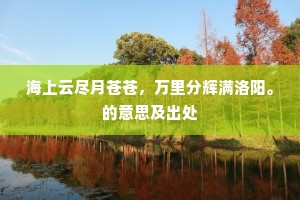 海上云尽月苍苍，万里分辉满洛阳。的意思及出处