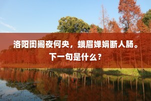 洛阳闺阁夜何央，蛾眉婵娟断人肠。下一句是什么？