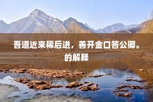 吾道近来稀后进，善开金口答公卿。的解释