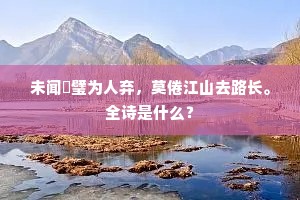 未闻珪璧为人弃，莫倦江山去路长。全诗是什么？