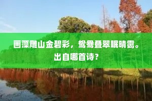 画藻雕山金碧彩，鸳鸯叠翠眠晴霭。出自哪首诗？